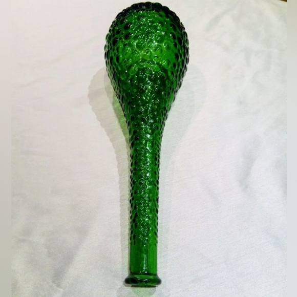 Empoli made in Italy. 15' green bubble Glass vase. Vintage MCM. - Picture 4 of 13